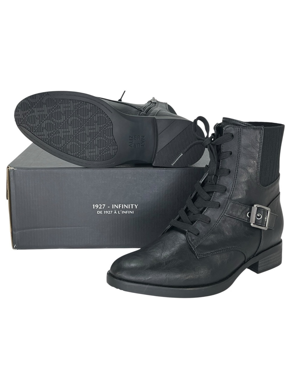 Naturalizer Teagan Black Faux Leather Womens Ankle Boots Size 8M - Picture 10 of 11